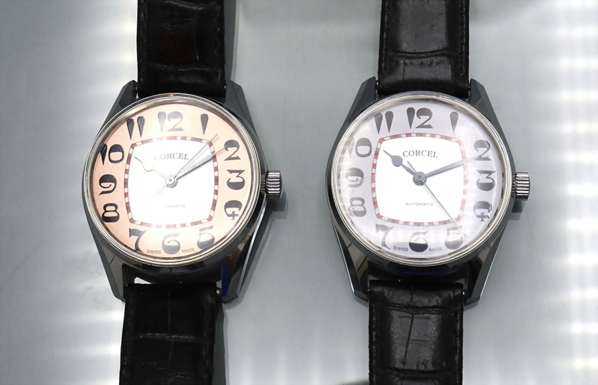 Zwei Herrenarmbanduhren / Two men's wristwatches, Corcel - Image 7 of 7