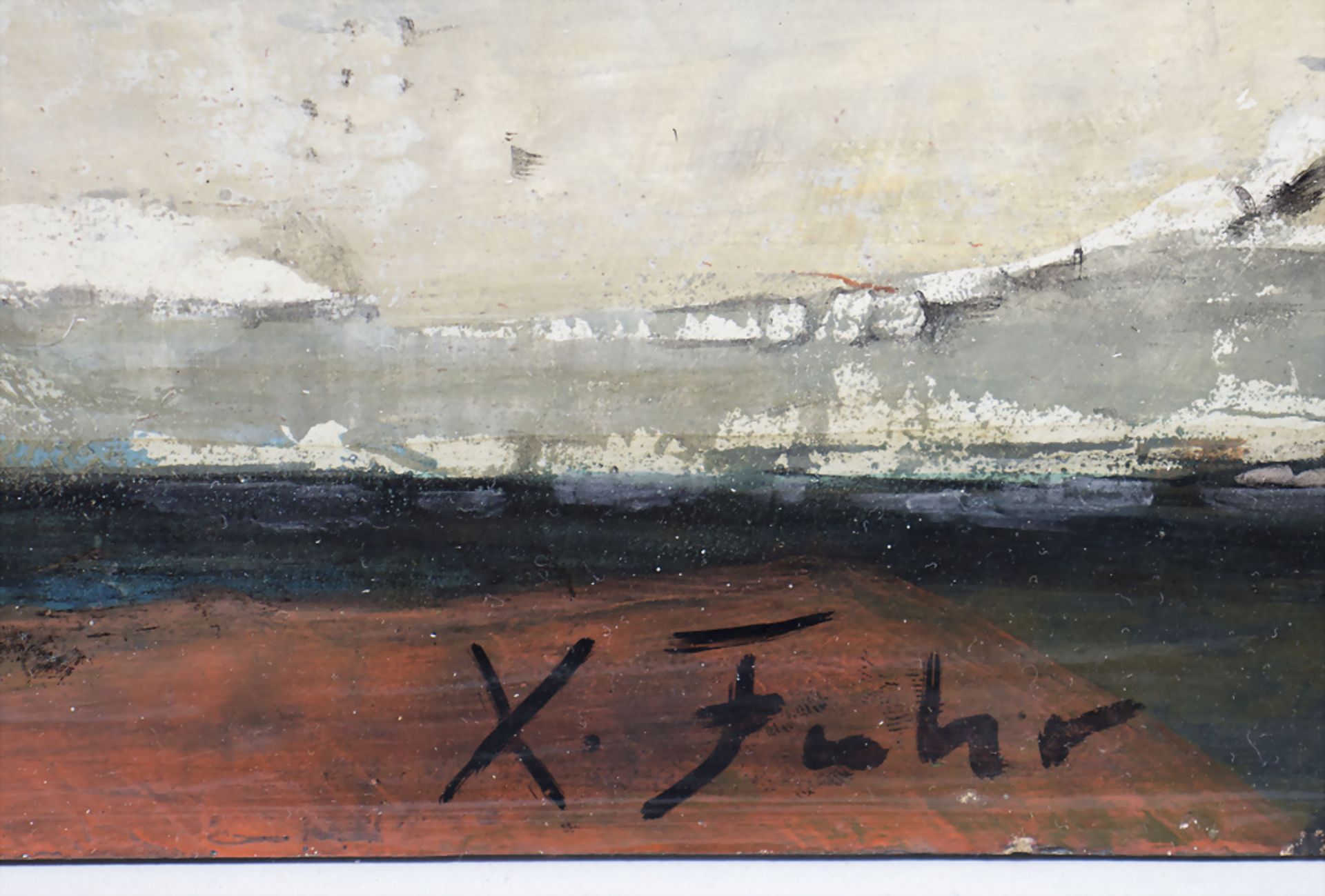 Signaturist X. Fuhr, 'Boot am Flussufer' / 'Boat on the riverbank' - Bild 2 aus 4