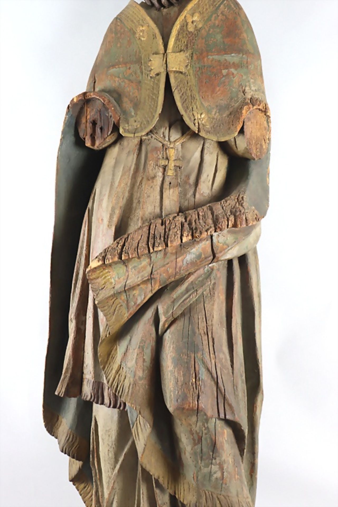 Heiligenfigur / A wooden sculpture of a saint, um 1700 - Image 3 of 6