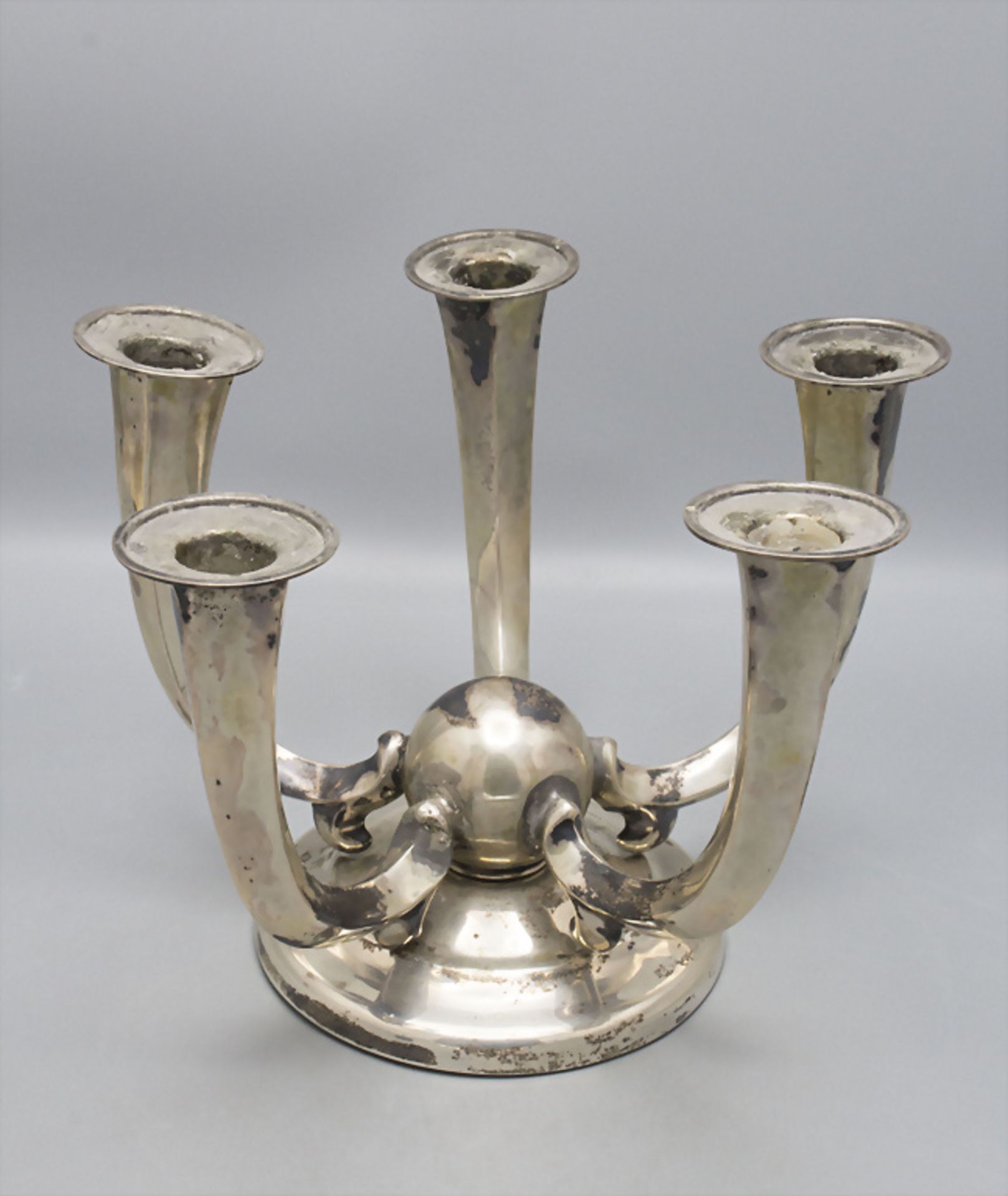 5-armiger Silberleuchter / A five-armed silver candelabra, 20. Jh.