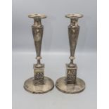Paar Empire Kerzenleuchter / A pair of Empire silver candlesticks, Jeremias Balthasar ...