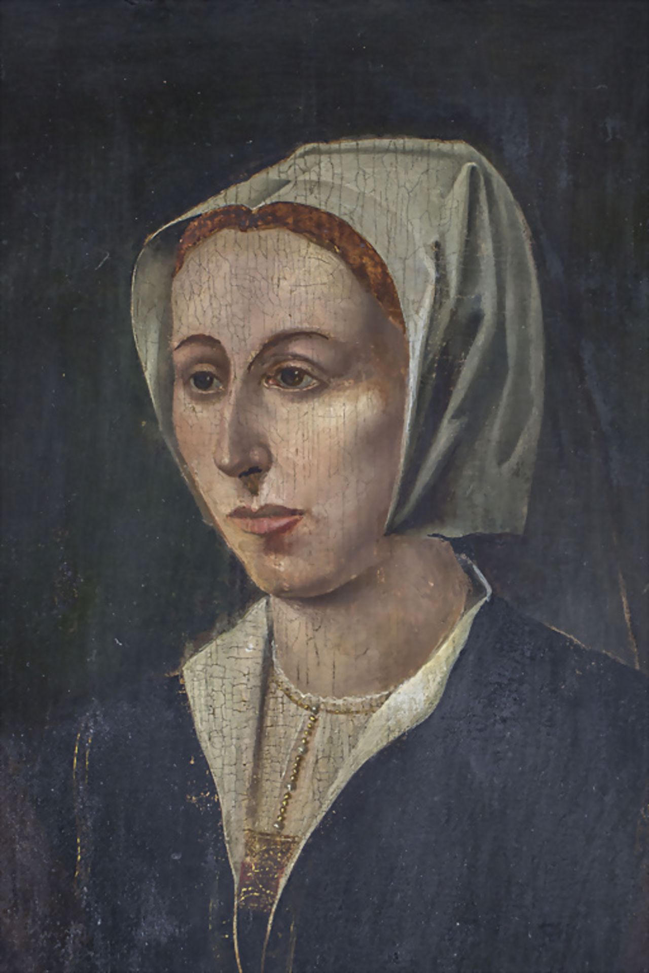 Unbekannter Künstler des wohl 16. Jh., 'Frau mit weißer Haube' / A woman with white hood', ... - Bild 3 aus 4