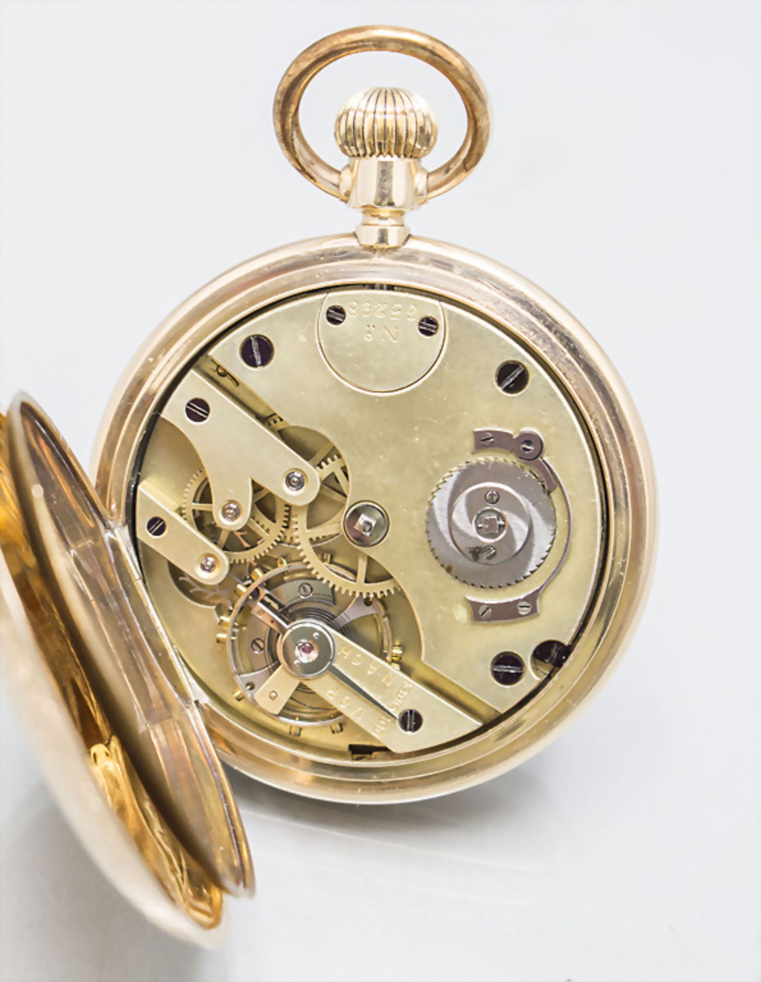 Savonette Taschenuhr Chronometer / A 14 ct gold open face pocket watch, Gebr. Eppner, Berlin, ... - Bild 5 aus 9