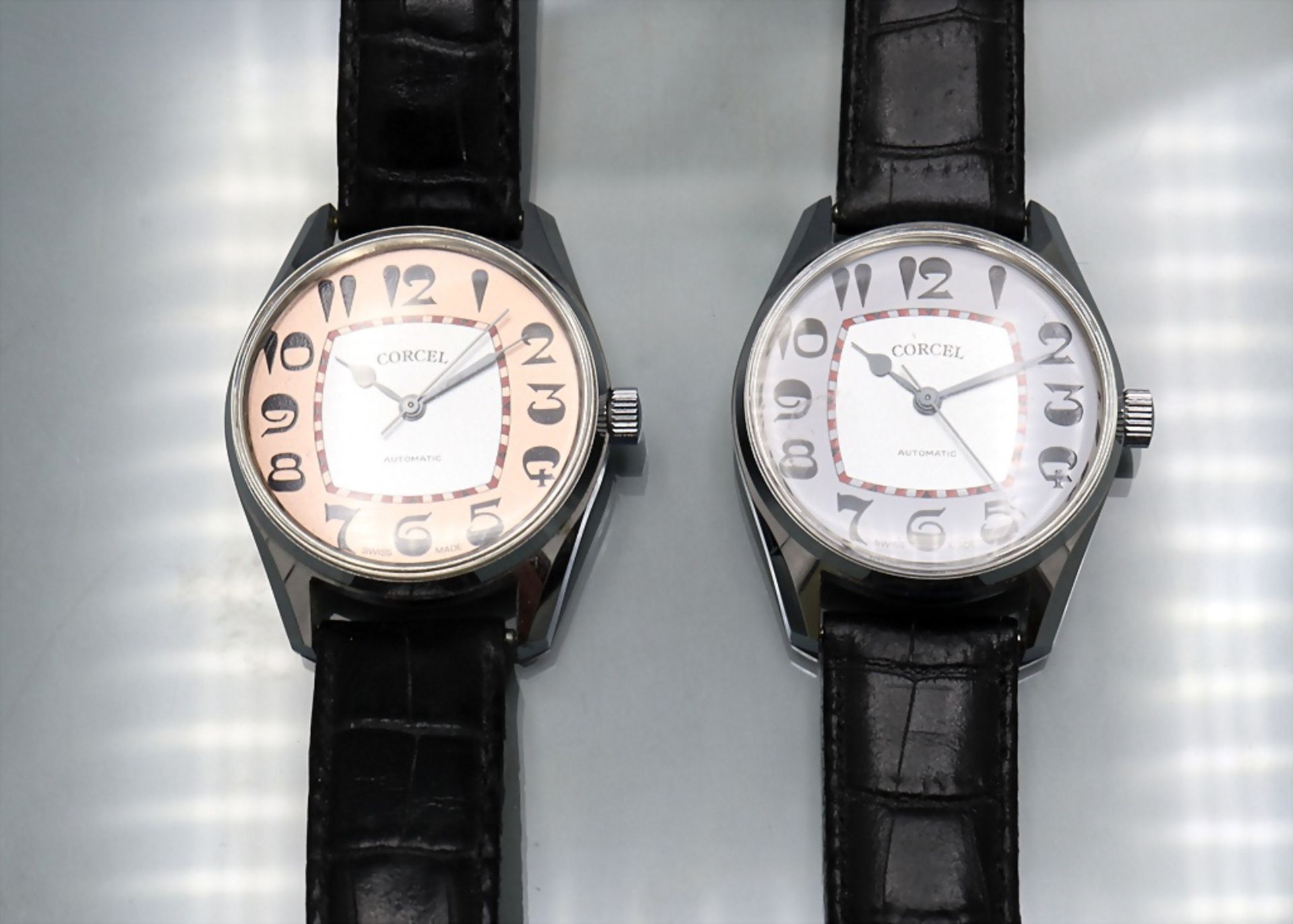 Zwei Herrenarmbanduhren / Two men's wristwatches, Corcel - Image 6 of 7