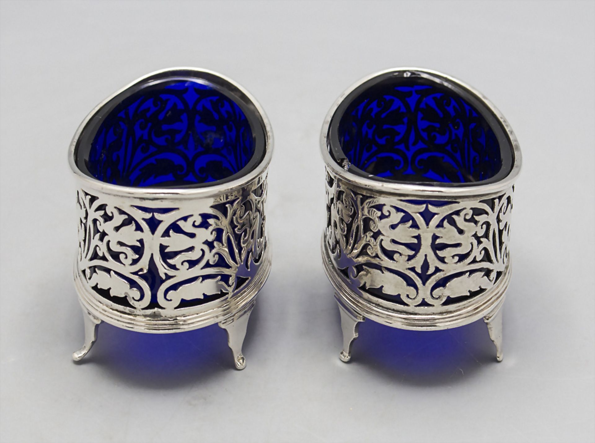 Paar Salieren / A pair of silver salt cellars, Broadway and Co., Birmingham, 1900 - Image 4 of 6