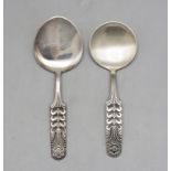 Sahnelöffel und Pastetenlöffel / Silver cream and pastry spoons, Norwegen