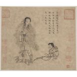 Mythologische Figurenstaffagen / Mythological figural depictions, China, Qing-Dynastie