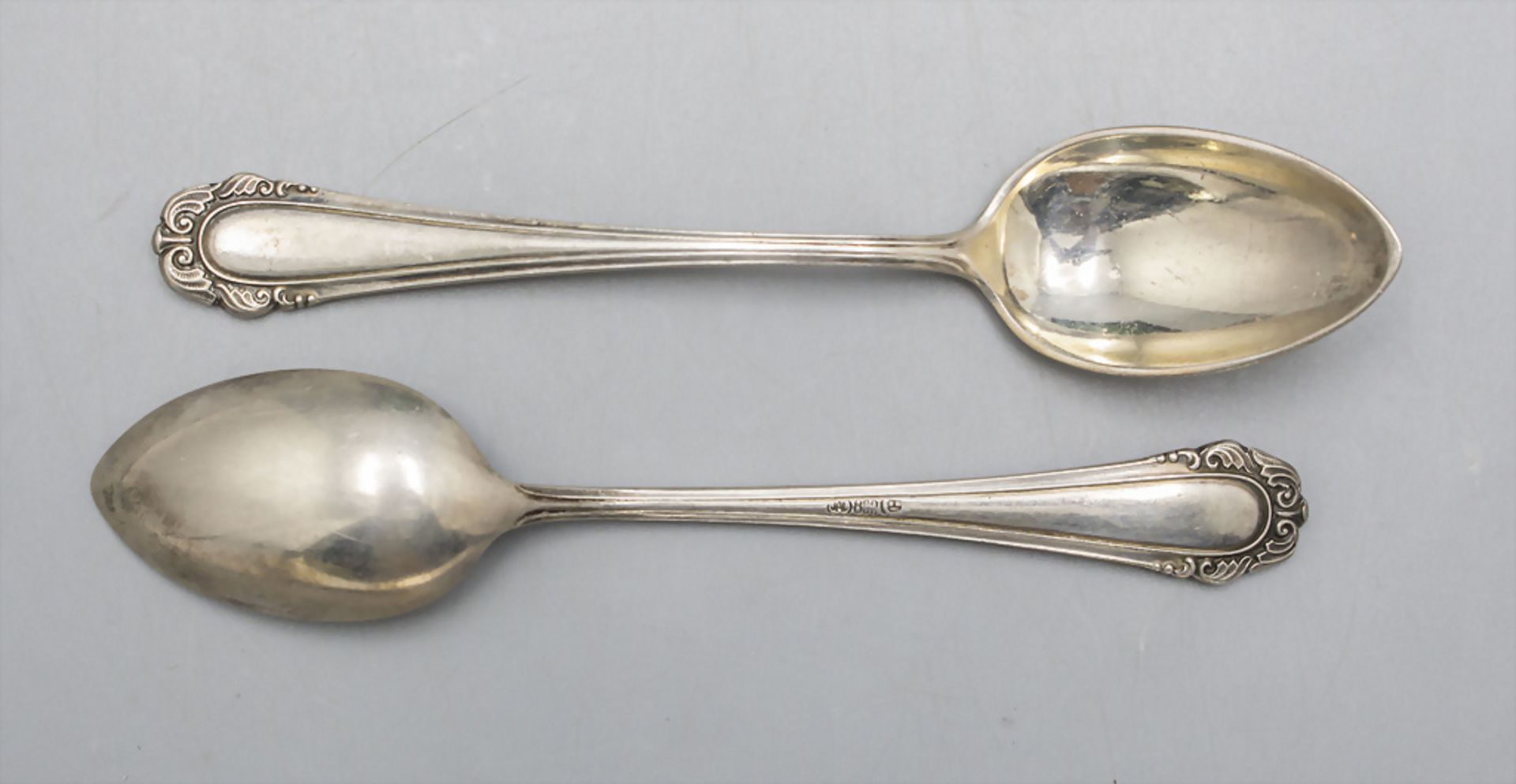Sechs Teelöffel / Six silver tea spoons, Johann Adam Lemor, Breslau, Anfang 20. Jh. - Bild 2 aus 3