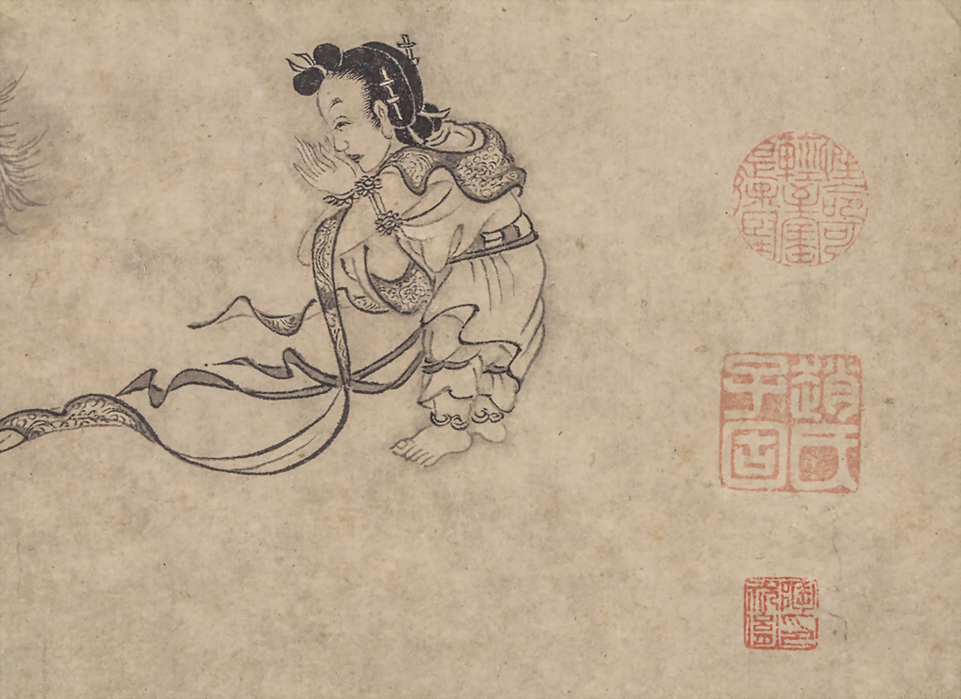 Mythologische Figurenstaffagen / Mythological figural depictions, China, Qing-Dynastie - Image 3 of 4