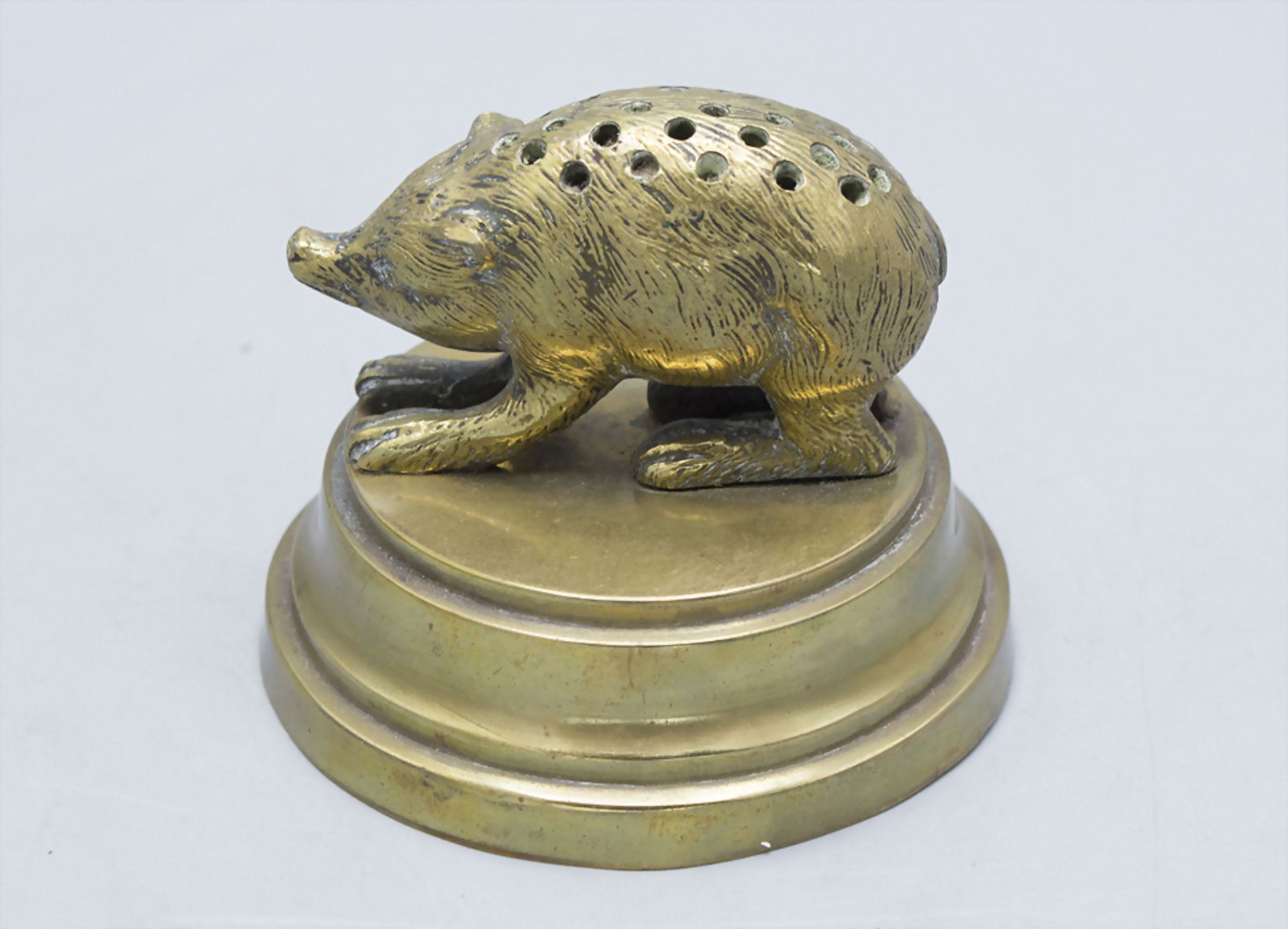 Stachelschwein als Zahnstocherhalter / A brass porcupine as toothpick holder, Frankreich, ... - Image 2 of 4