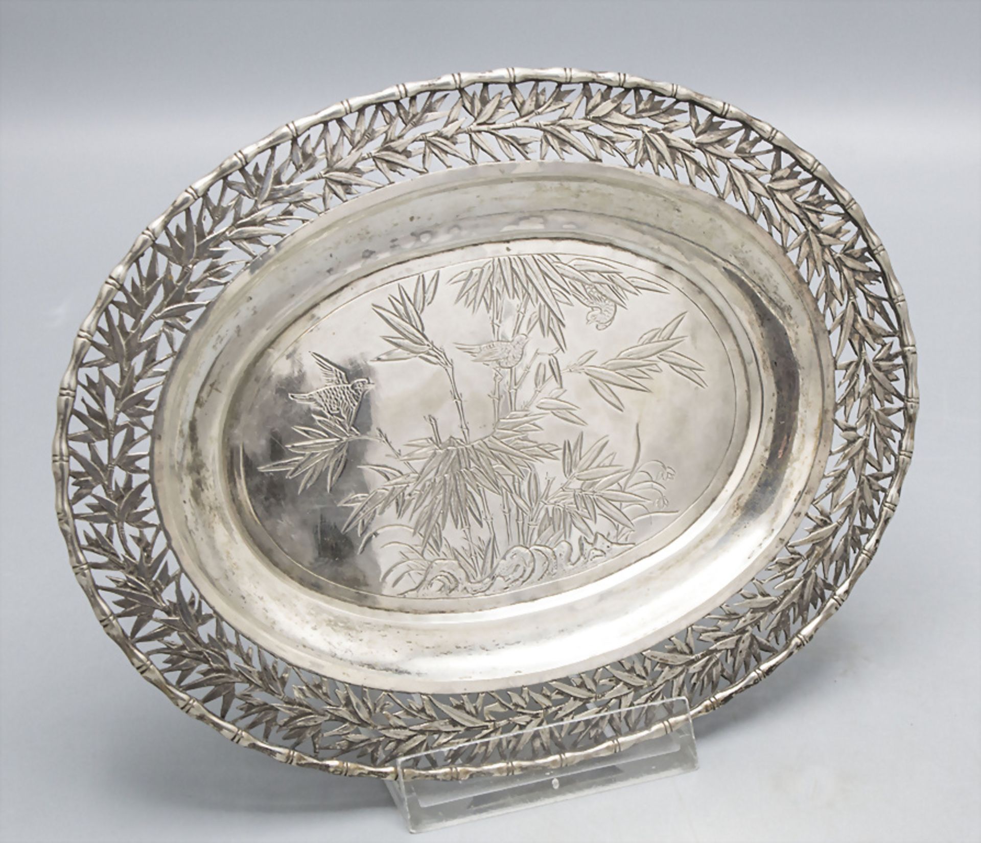 Export Silber Deckelterrine mit Platte / A Chinese export silver lidded tureen with stand, ... - Image 3 of 10