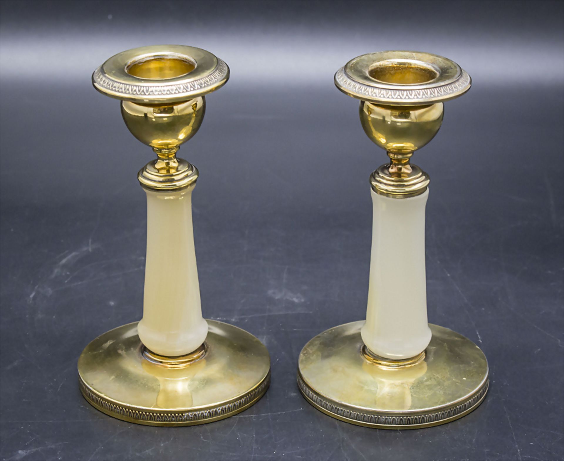 Paar kleine Leuchter / A pair of small silver candlesticks, Wolfers Frères, Brüssel, um 1900