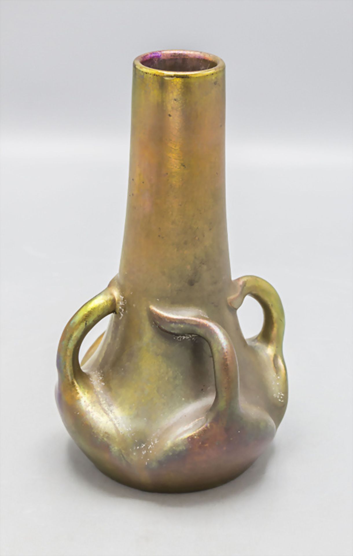 Jugendstil Henkelvase / An Art Nouveau vase with handles, Delphin Massier, Vallauris, um 1900 - Bild 3 aus 5