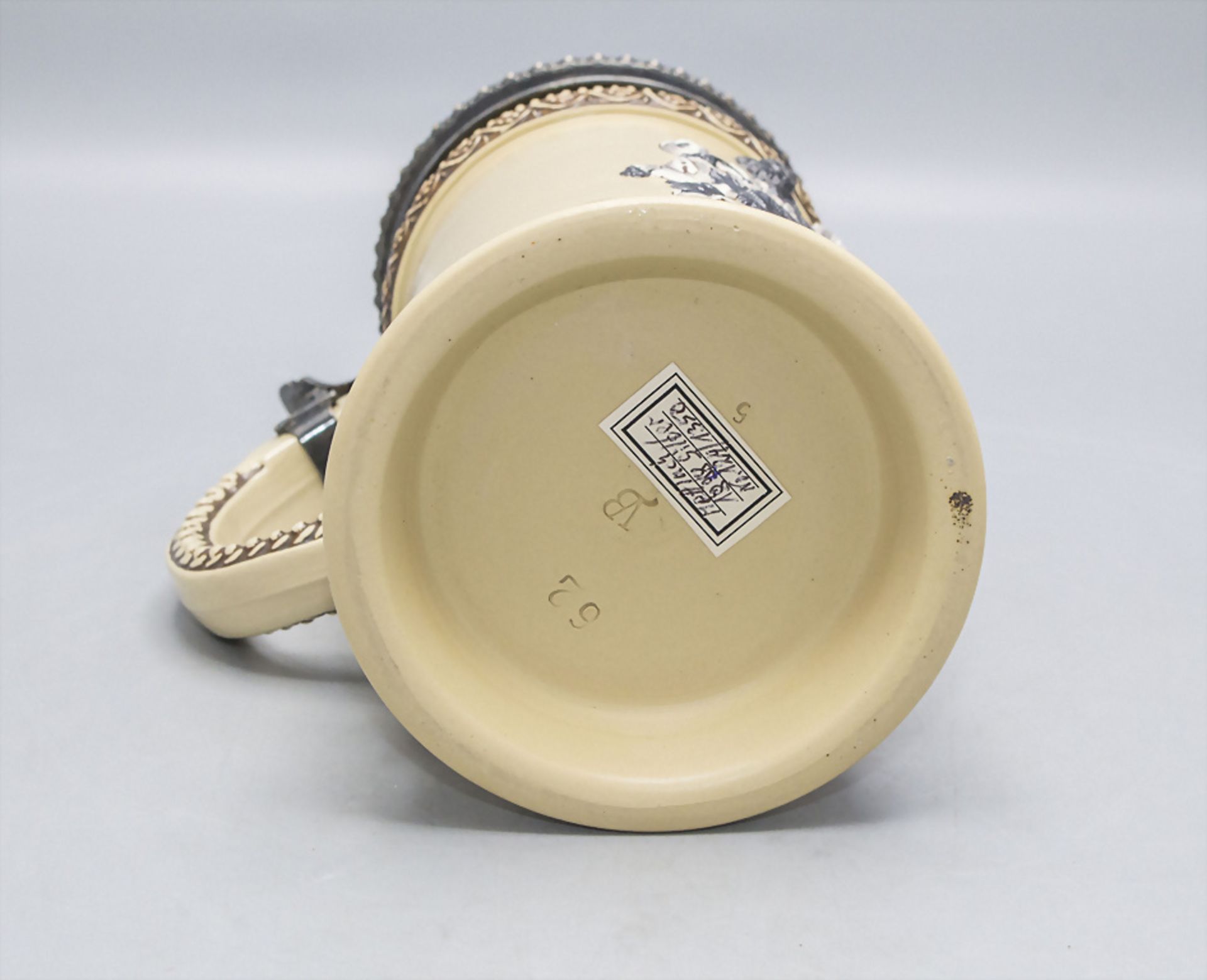 Bierkrug / A beer mug with silver lid, Villeroy & Boch, Mettlach, um 1889 - Image 6 of 6