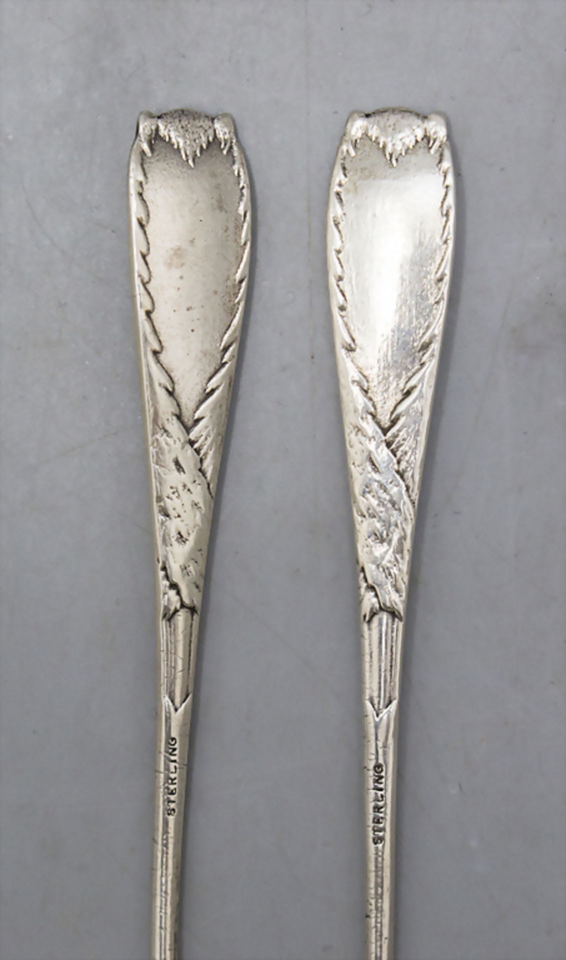 6 seltene Jugendstil Meeresfrüchte Cocktail Gabeln / A rare set of 6 Art Nouveau Sterling ... - Image 3 of 6