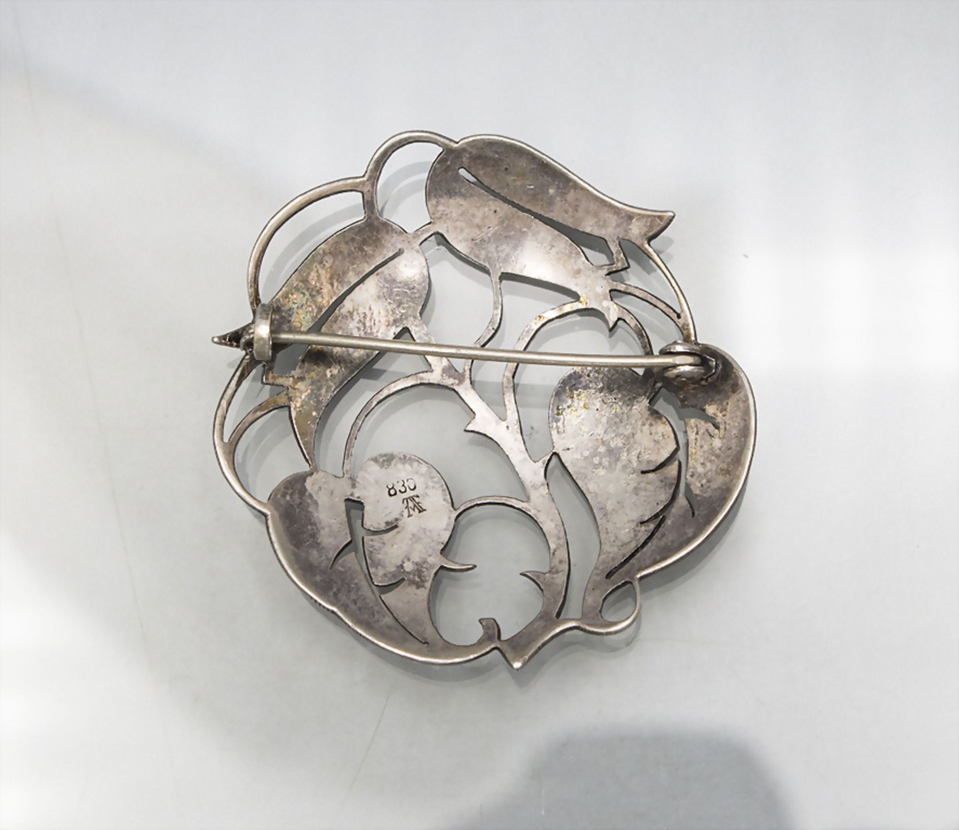 Jugendstil Silberbrosche / An Art Nouveau silver brooch, deutsch, um 1900 - Image 2 of 2
