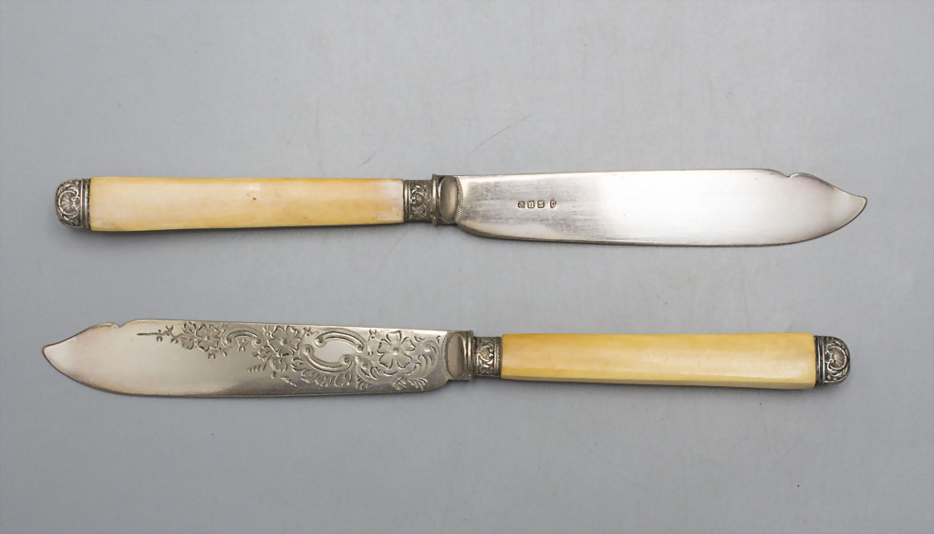 Obstbesteck für 6 Personen / A fruit cutlery for 6 persons, England, um 1900 - Image 3 of 5