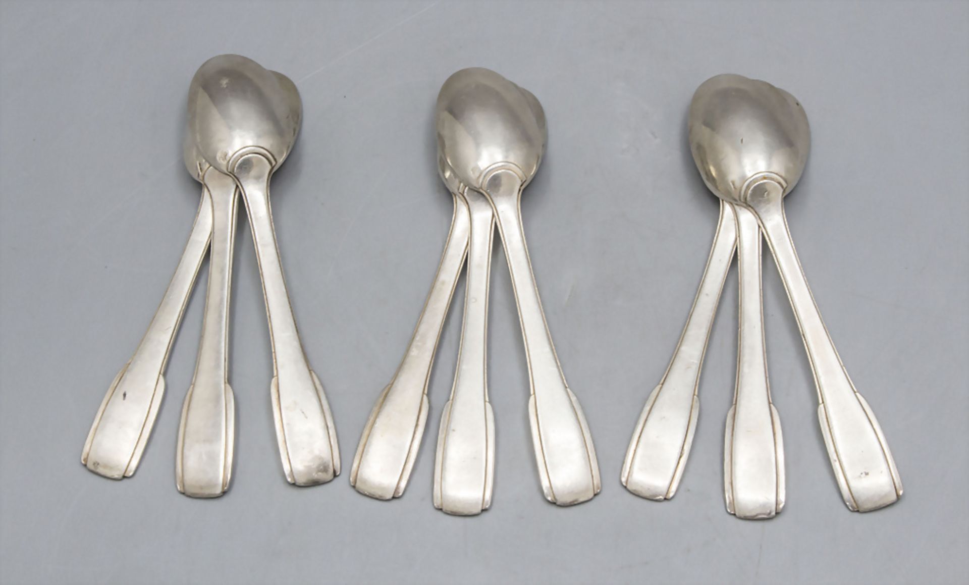 9 Art Déco Mokka Löffel / 9 silver Art Deco mocha spoons, Emile Puiforcat, Paris, um 1920 - Image 2 of 5