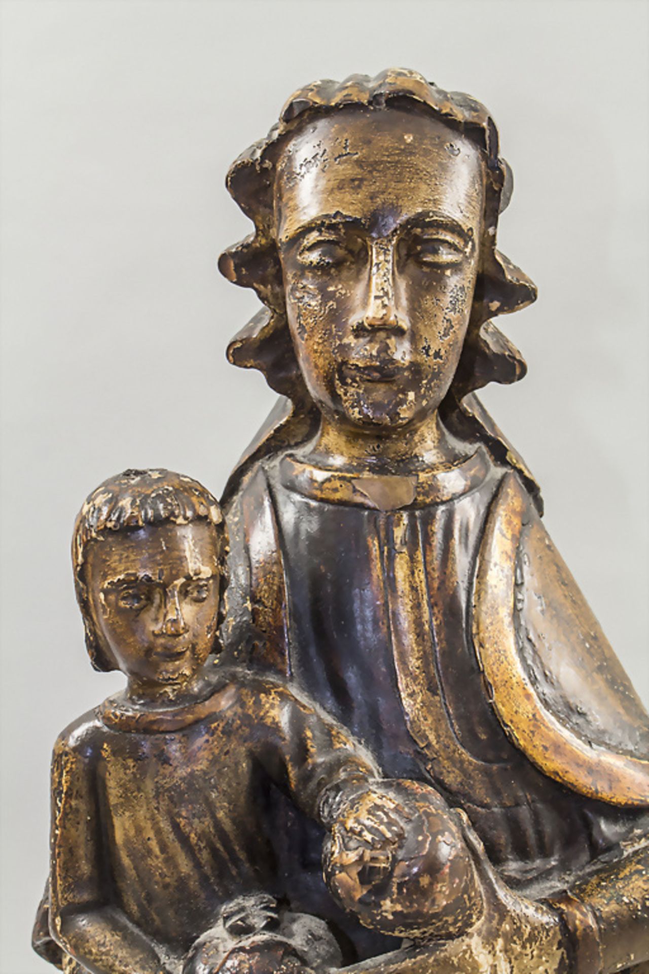 Madonna mit Kind auf Thron / Madonna and child on throne, romanische Manier, wohl alpenländisch - Bild 2 aus 6