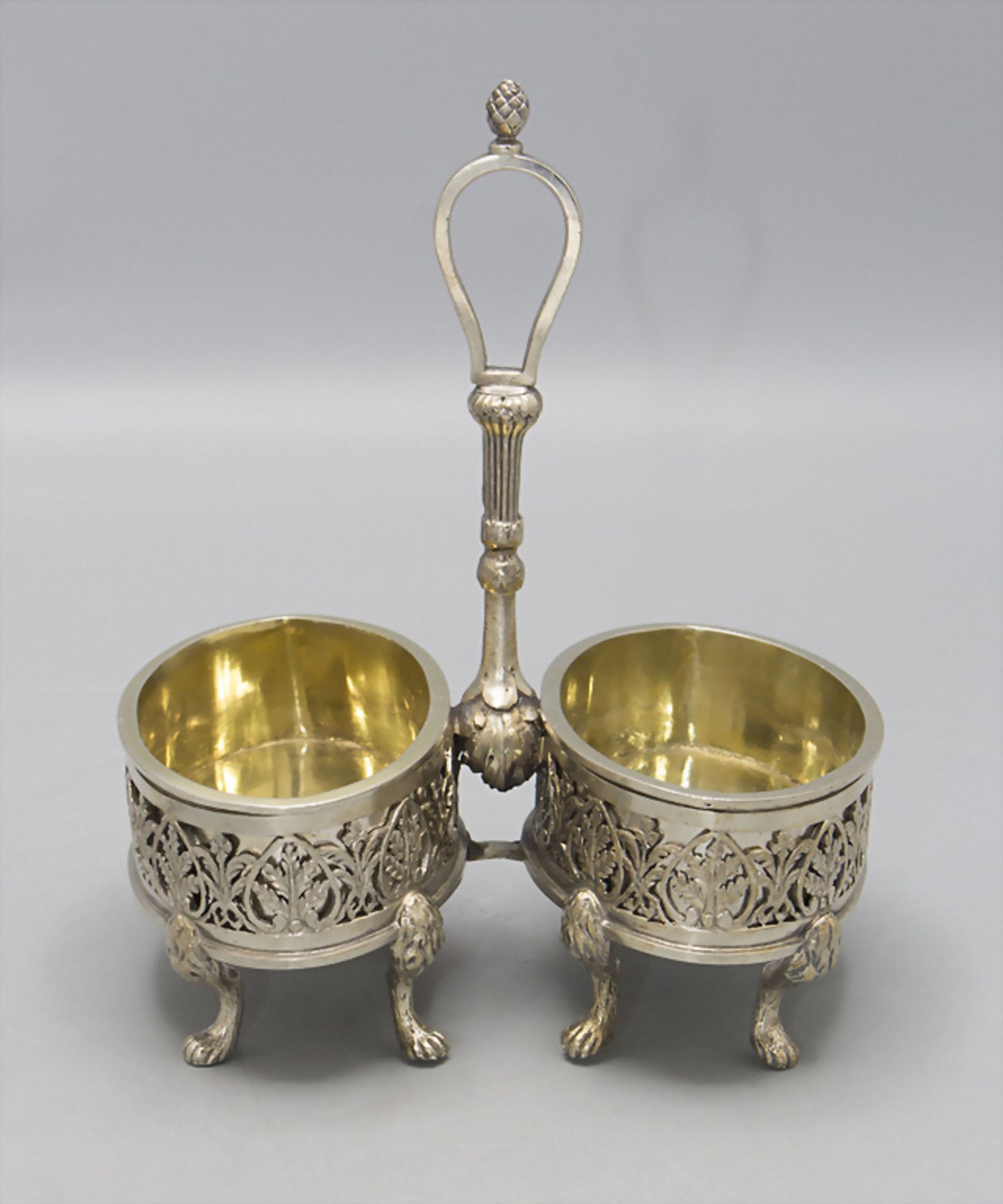 Klassizismus Doppelsaliere / A Classicisme silver double salt cellar, Georg Hahn, Wien, 1793