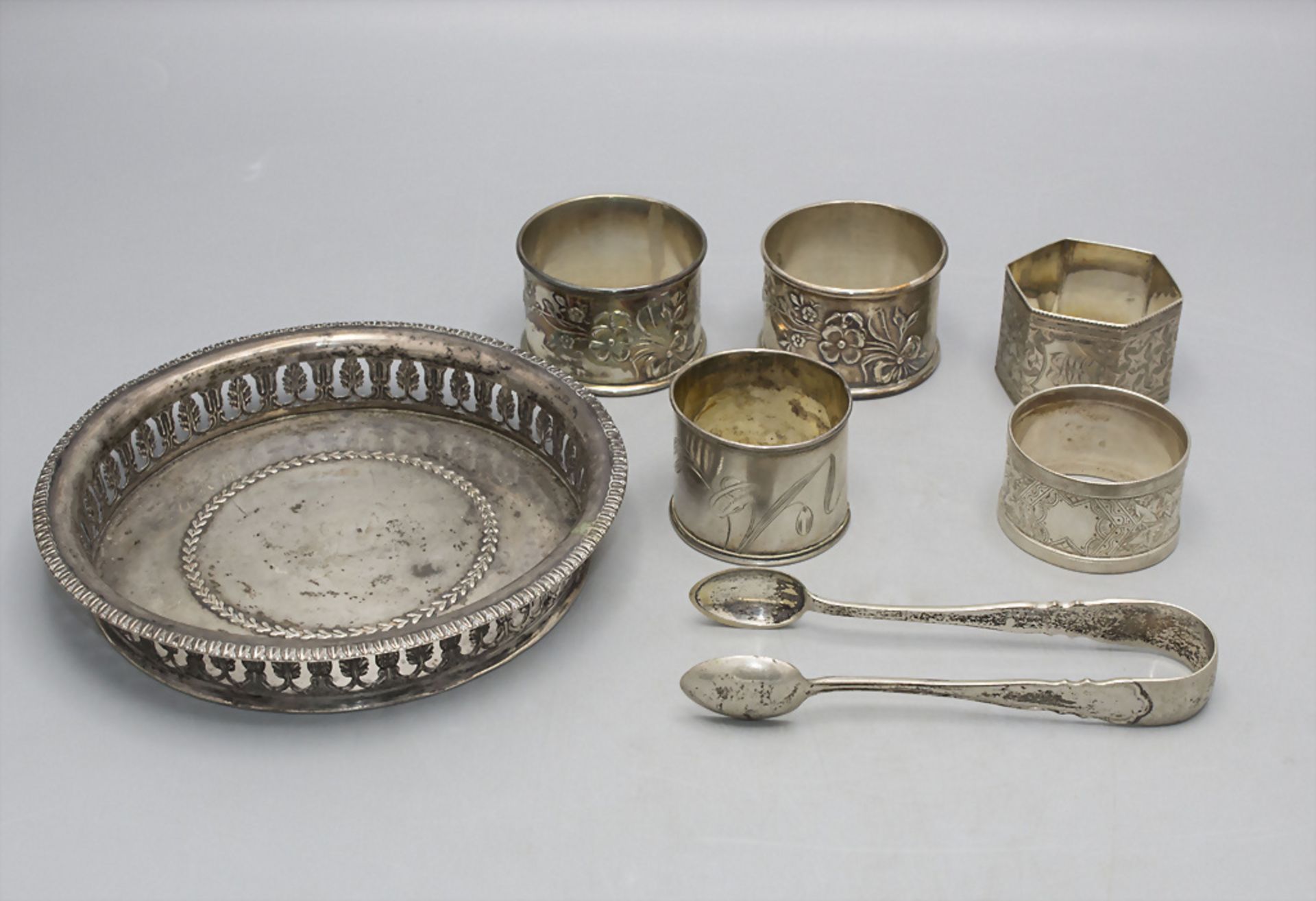 Konvolut 7 Teile Silber / 7 silver items, 19.-20. Jh.