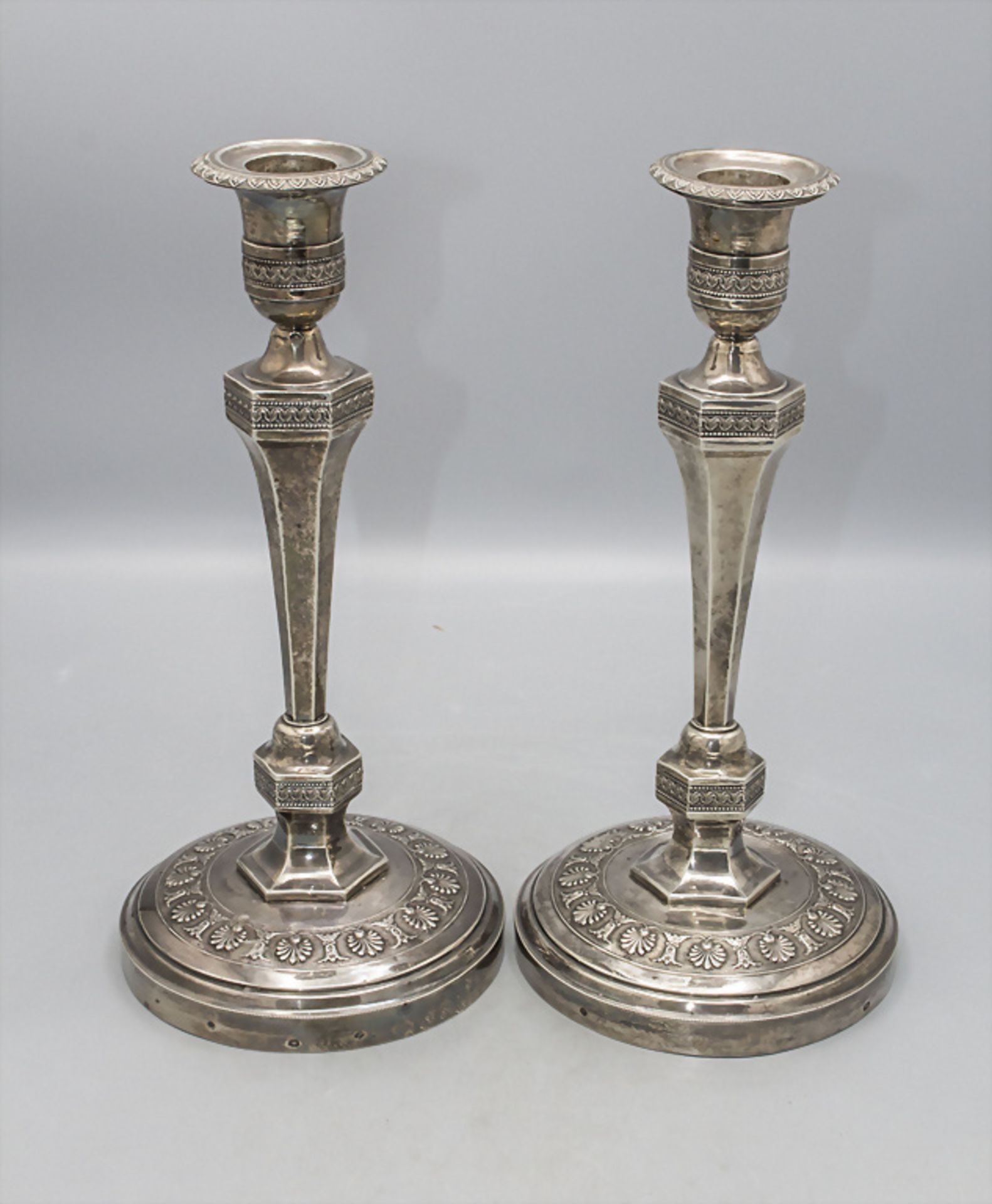 Paar Empire Kerzenleuchter / A pair of silver candlesticks, Jean-Pierre Bibron, Paris, 1809-1819