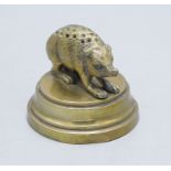 Stachelschwein als Zahnstocherhalter / A brass porcupine as toothpick holder, Frankreich, ...