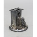 Streichholzhalter mit Katze und Vogel / A match holder with a cat and a bird, WMF, Geislingen, ...