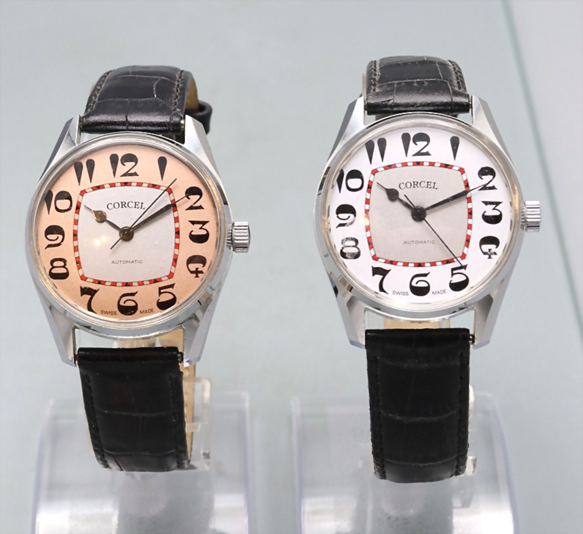Zwei Herrenarmbanduhren / Two men's wristwatches, Corcel