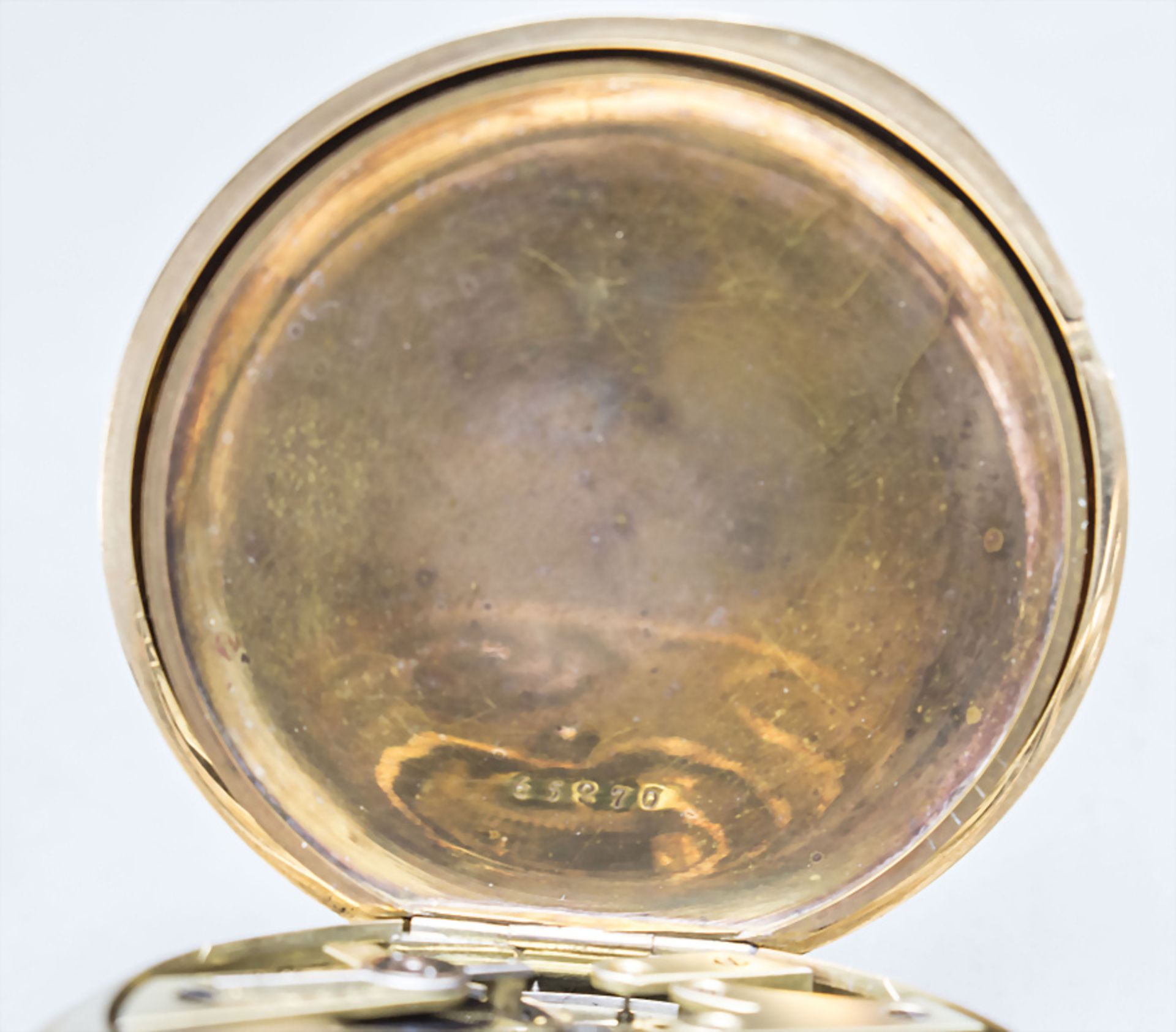 Savonette Taschenuhr Chronometer / A 14 ct gold open face pocket watch, Gebr. Eppner, Berlin, ... - Image 6 of 9