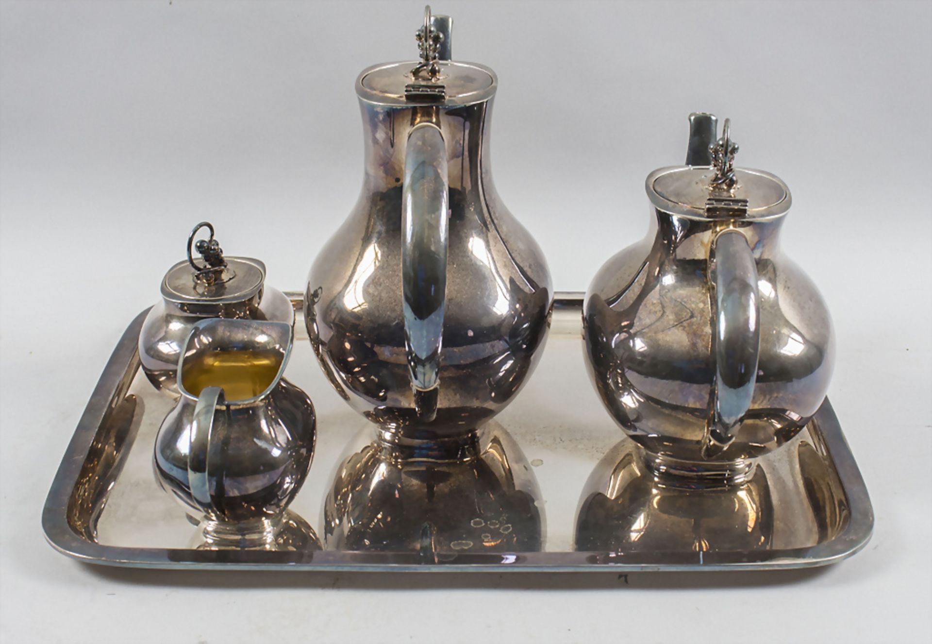 Kaffee- und Teekern / A silver coffee and tea set, Otto Wolter, Schwäbisch Gmünd, 20. Jh. - Bild 5 aus 8