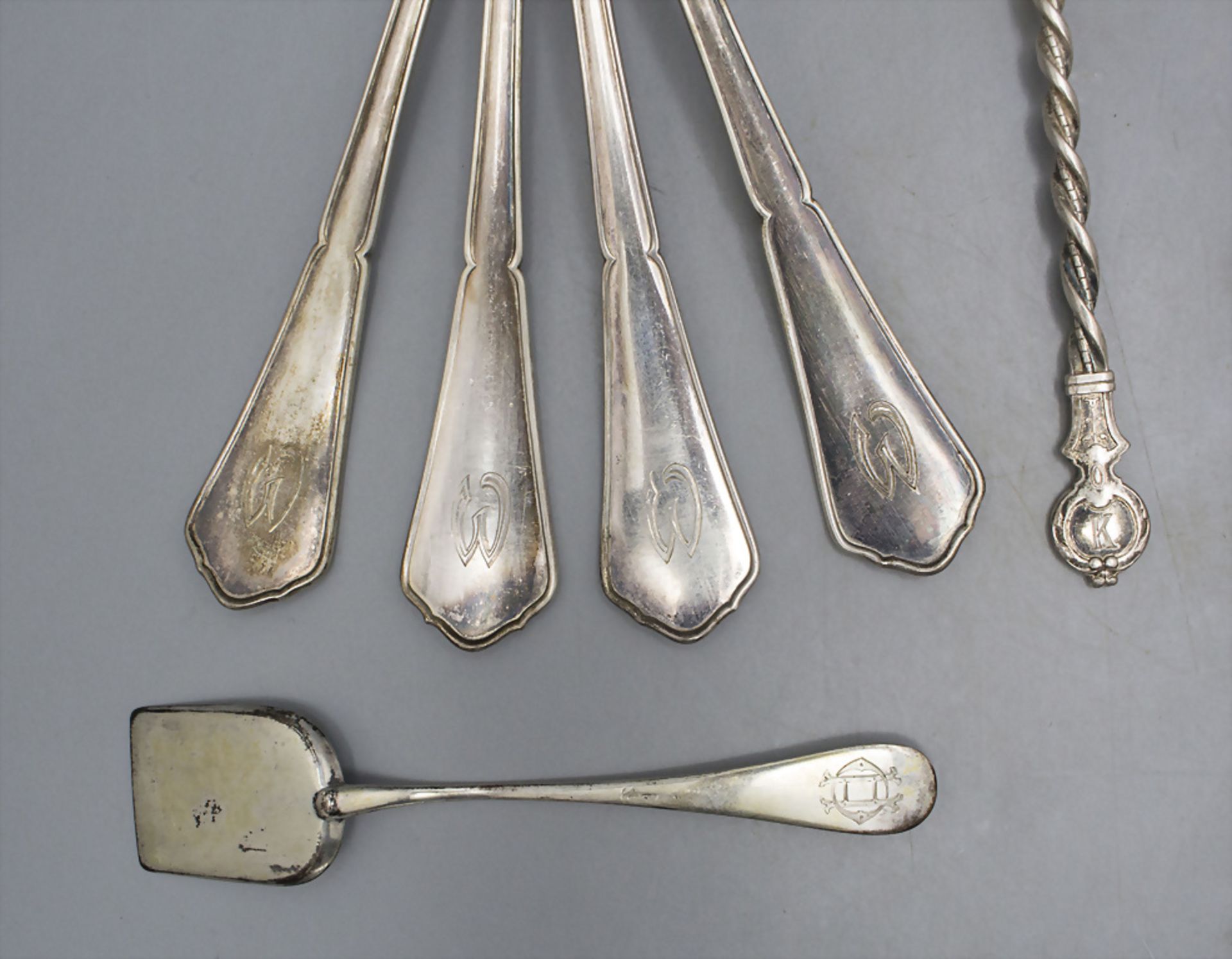 10 Teile Silberbesteck / 10 pieces of silver cutlery, deutsch, 19.-20. Jh. - Image 4 of 5