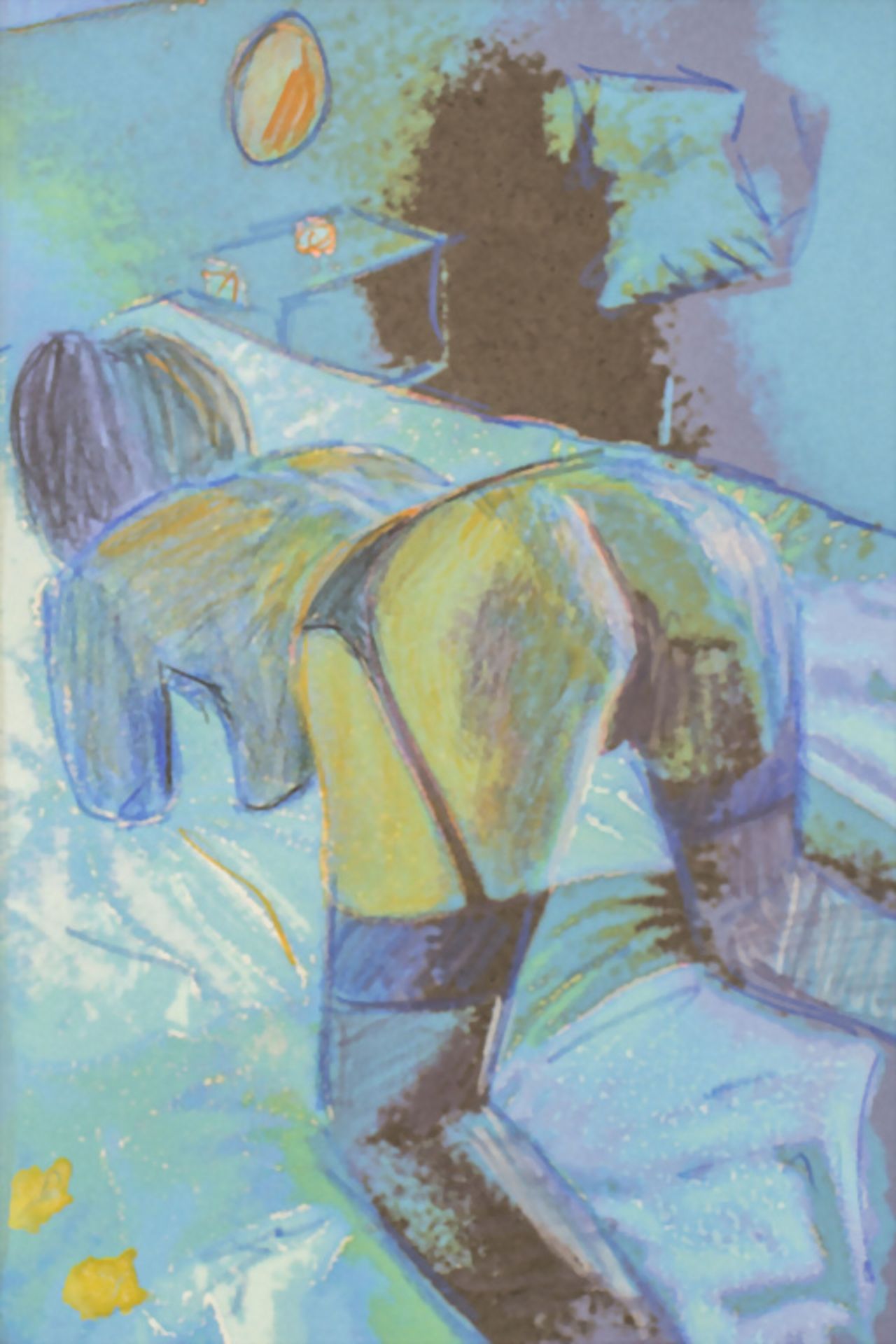 Unbekannter Signaturist des 20. Jh., 'Erotik in Blau' / 'Erotic in blue' - Bild 4 aus 5