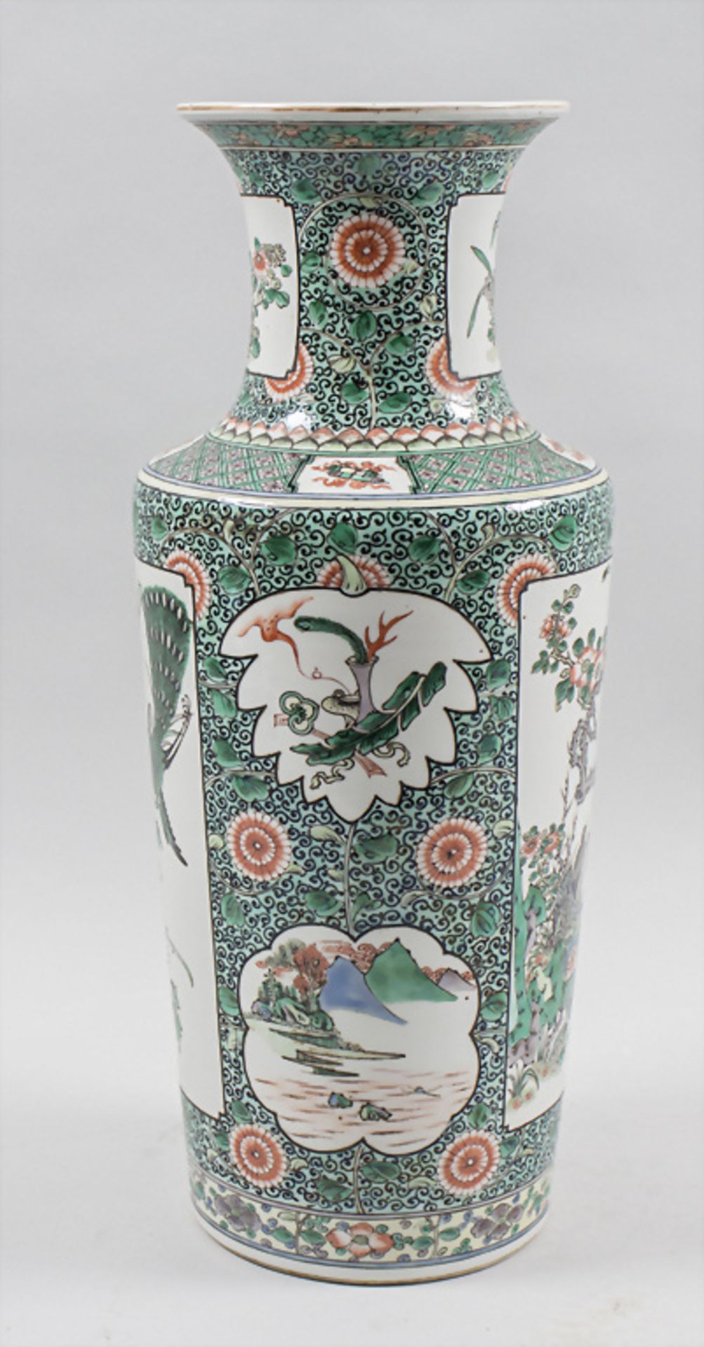 Rouleau-Vase, China, Qing Dynastie (1644-1911), gemarkt Kangxi (1662-1722) - Bild 4 aus 8