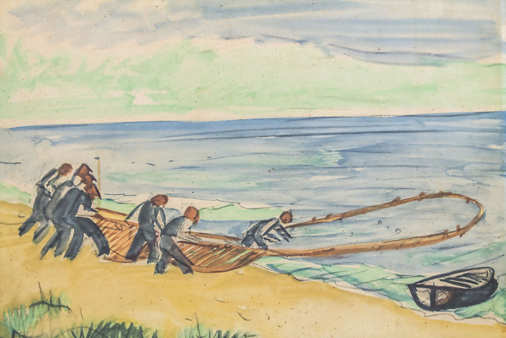 Max Herrmann PECHSTEIN (1881-1955), 'Fischer beim Netze einholen' / 'Fisherman hauling in the nets' - Bild 2 aus 4