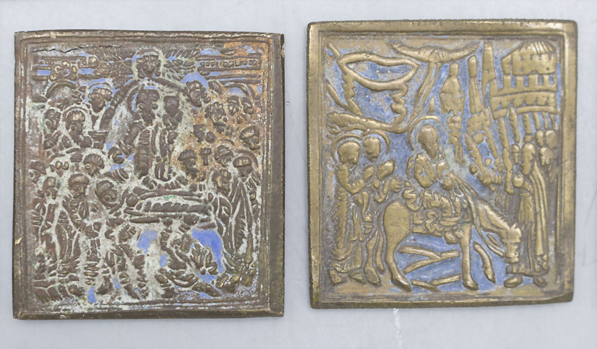 Konvolut Anhänger- und Reiseikonen / A collection of 7 pendants and travel icons, 19. Jh. - Bild 3 aus 5