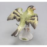 Vogelfigur 'Zeisig' / A bird figure of a siskin, Meissen, 2. Hälfte 20. Jh.