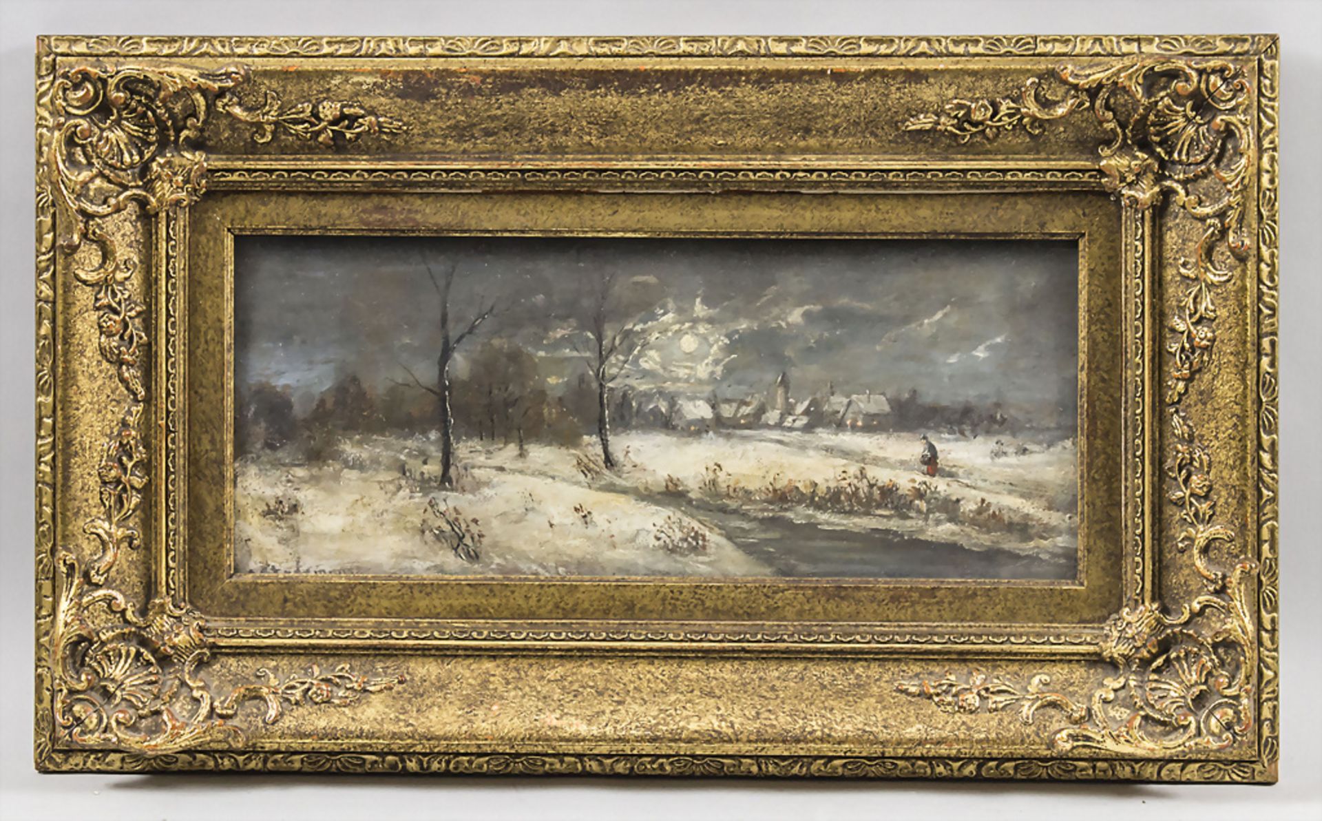 Adolf STADEMANN (1824-1895), 'Winterlandschaft im Mondschein' / 'Winter landscape in moonlight' - Image 2 of 4