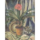 K-CLEVER (20. Jh.), 'Stillleben mit Amaryllis', im Sitl der Neuen Sachlichkeit, 1946