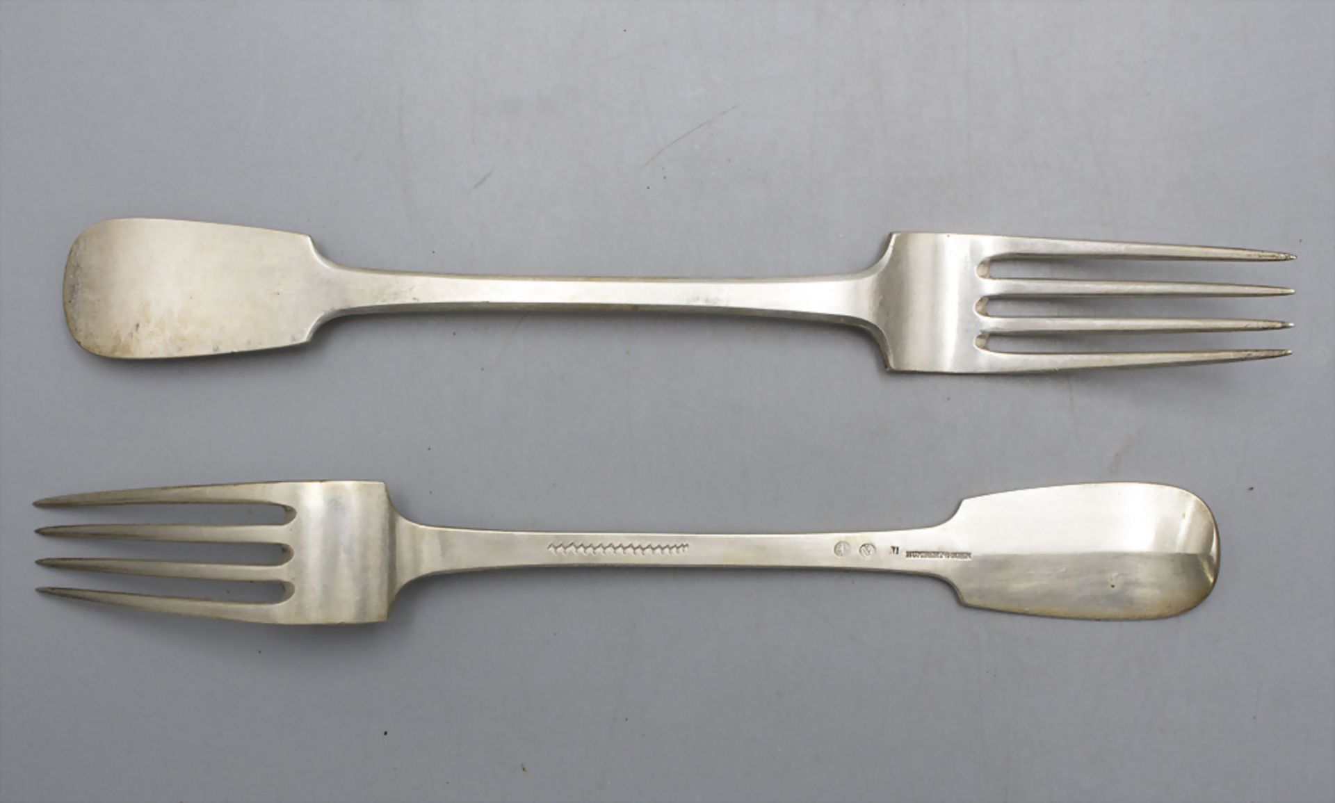 12 Teile Biedermeier Besteck / 12 pieces of silver cutlery, Humbert & Sohn, Berlin und C. Frey ... - Image 3 of 6