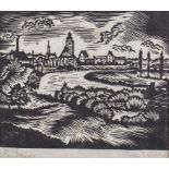 Franz HECHT (1877-1964), 'Stadtansicht mit Fluss' / 'City view with river'