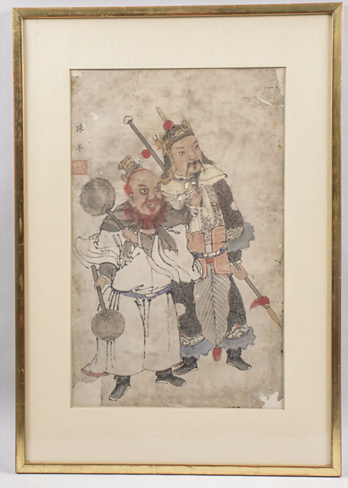 Guan You und Zohu Cang, Tuschemalerei, Qing Zeit, China, 17./18. Jh. Signatur: links unten ... - Image 2 of 5