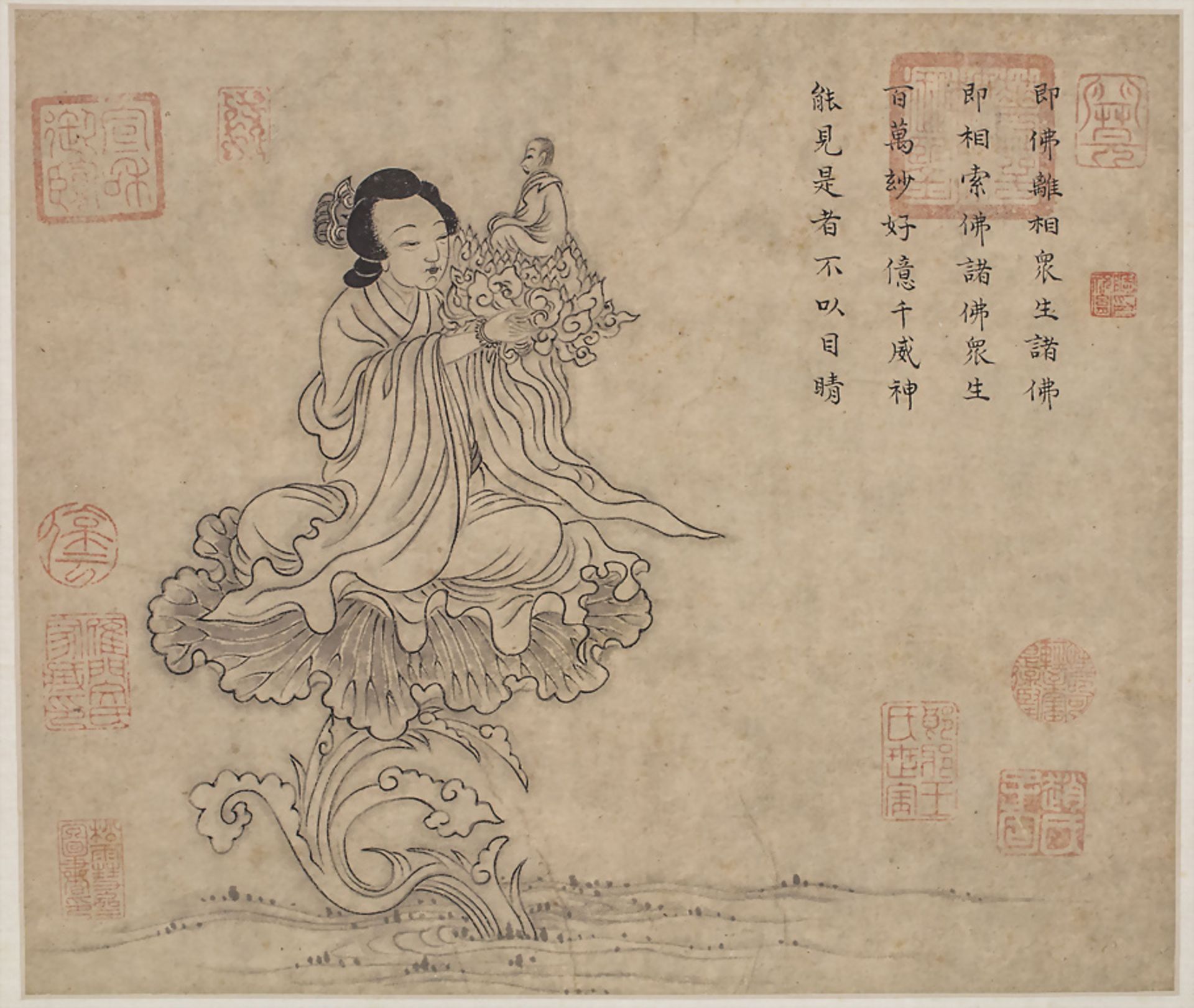 Mythologische Figurenstaffagen / Mythological figural depictions, China, Qing-Dynastie