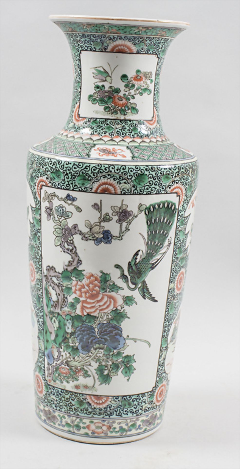 Rouleau-Vase, China, Qing Dynastie (1644-1911), gemarkt Kangxi (1662-1722) - Bild 3 aus 8