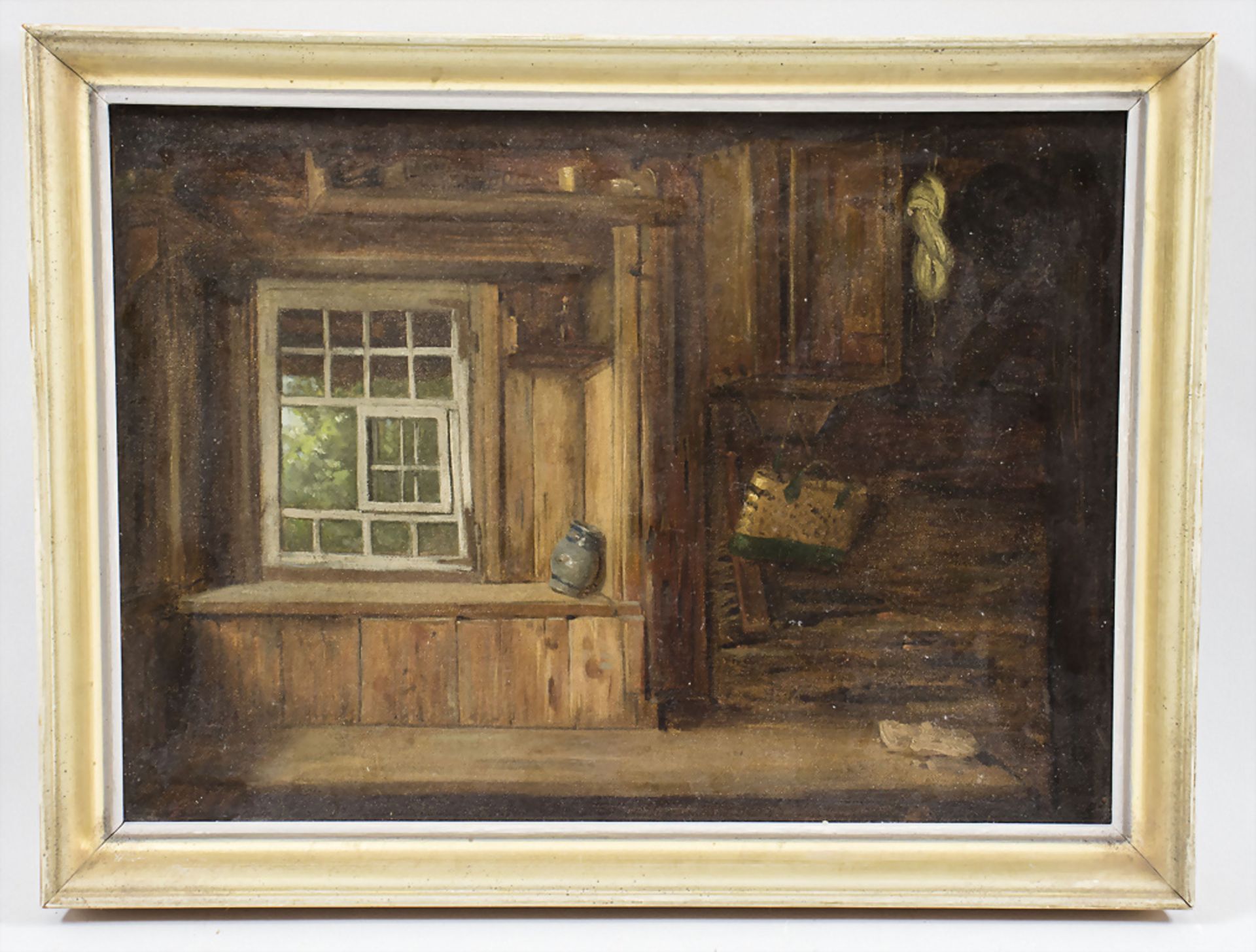 Unbekannter Maler des 19. Jh., 'Bäuerliche Interieurszene' / 'Rural interior scene' - Bild 2 aus 4