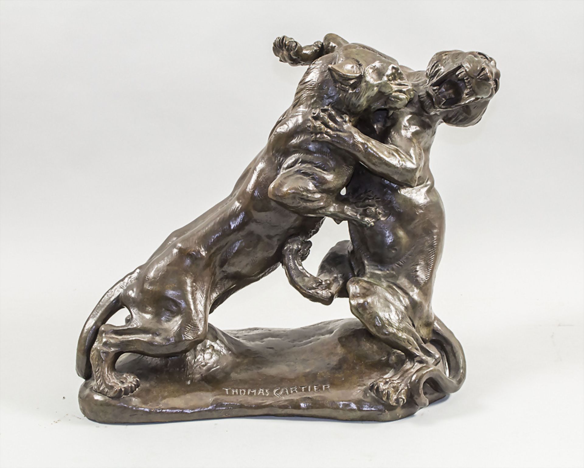 Thomas Francois CARTIER (1879-1936), Kämpfende Löwinnen / Fighting lionesses, Frankreich, um 1925 - Bild 2 aus 7