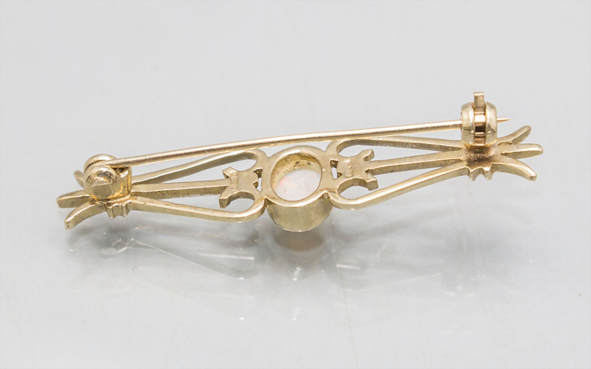 Jugendstil Goldbrosche mit Opal / A 9 ct Art Nouveau gold brooch with opal, England, Anfang 20. Jh. - Bild 2 aus 4