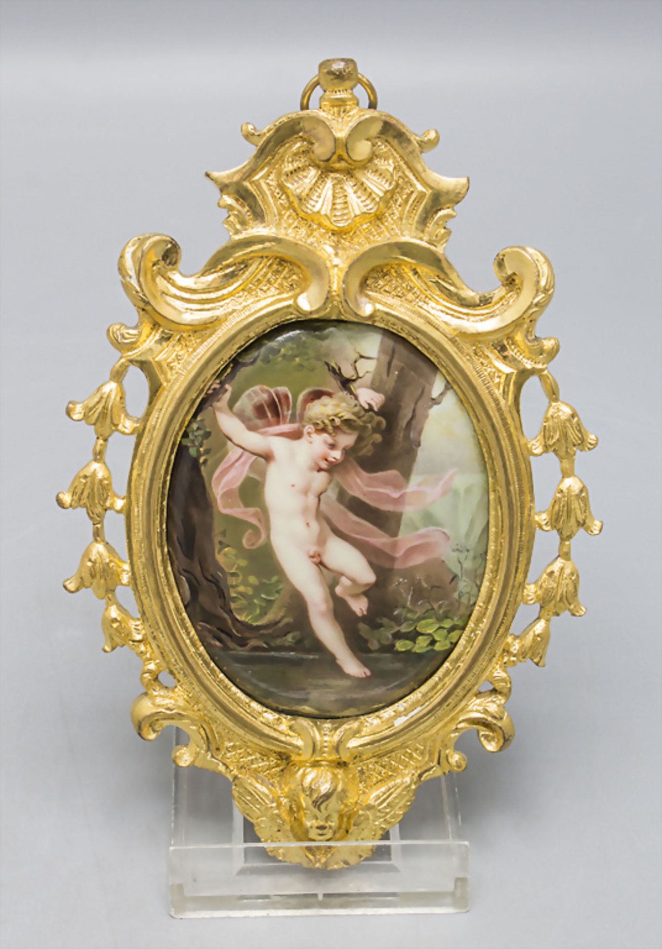 Feine Email Amorette / A fine enamelled cherub, Frankreich, um 1860