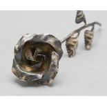 Rose in Silber / A single stem silver rose, Mailand, um 1955-1970