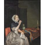 Gerard Ter Borch d. J.(1665), nach, 'Dame mit Weinglas' / after, 'A lady with wine glass', ...